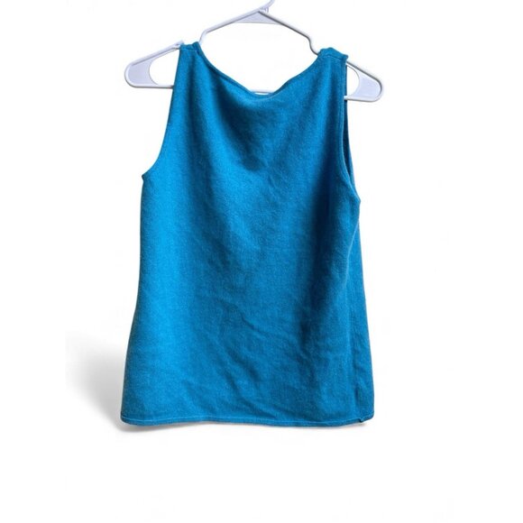 Claudia Nichole 100% Cashmere Sleeveless Sweater Tank Turquoise L - Picture 3 of 5